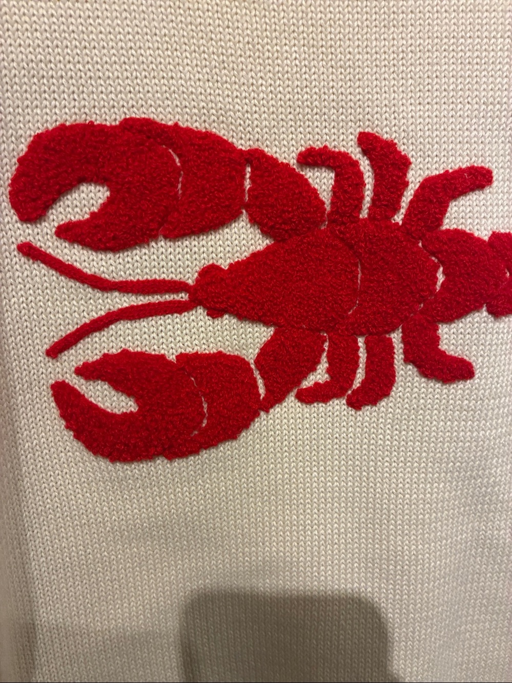 Cream Sweater with Red Lobster Applique - Picture 2 of 6